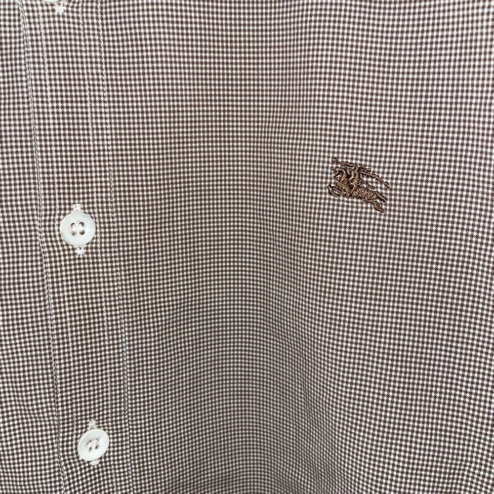 Men’s Burberry Brown Gingham Button Down - Picture 2 of 3